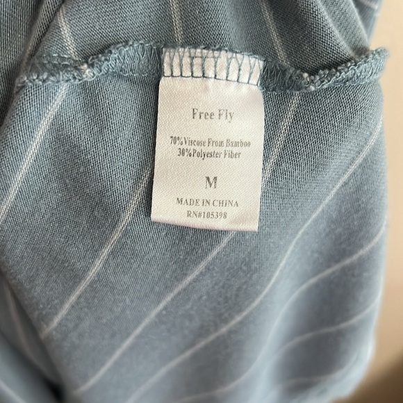 Free Fly Dockside Blue Striped Short Sleeve Bamboo Crewneck Dress - Picture 5 of 8